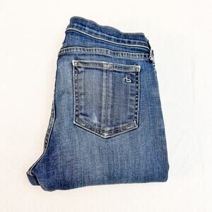 Rag & Bone Capri Denim Jeans Ripped Med/Dark Wash Size 26